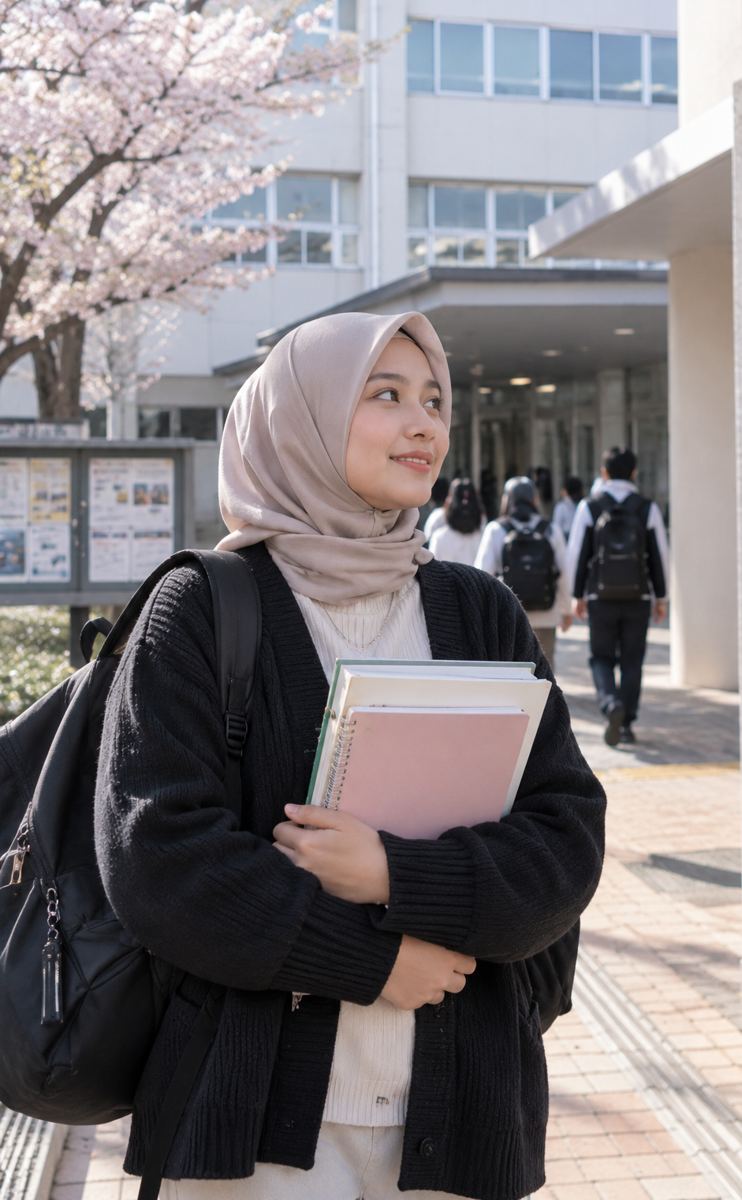 Pelajar Indonesia di kampus di Jepang