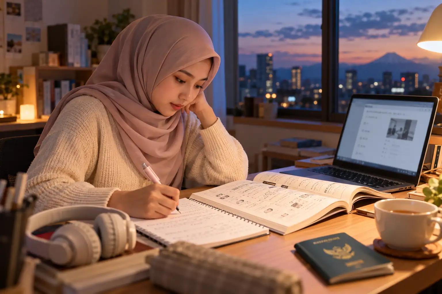 Calon pekerja belajar bahasa Jepang untuk persiapan ujian JFT-Basic atau JLPT